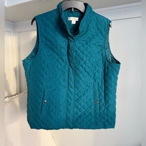 Christopher & Banks Teal Quilted Women's Vest size XL